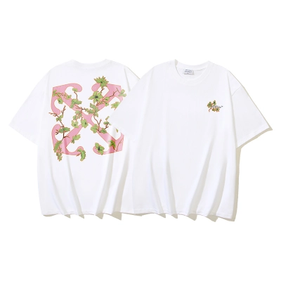 Off-White Floral Plant Arrow Heavyweight T-Shirt H100 1024 01