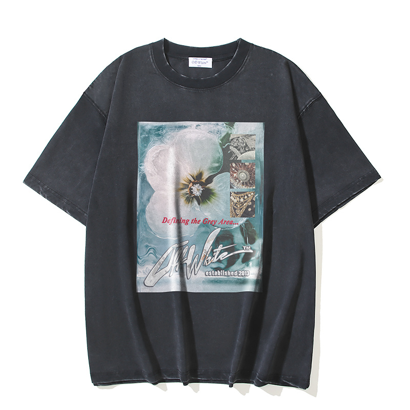 Off-White Floral Washed Heavyweight T-Shirt H120 1398