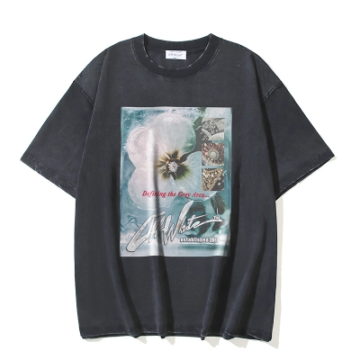 Off-White Floral Washed Heavyweight T-Shirt H120 1398 02