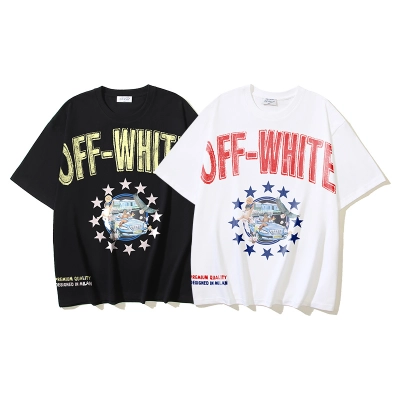 Off-White Fresco Star Over Angel Sports Car Letter Star Heavyweight T-Shirt H110 1154 01