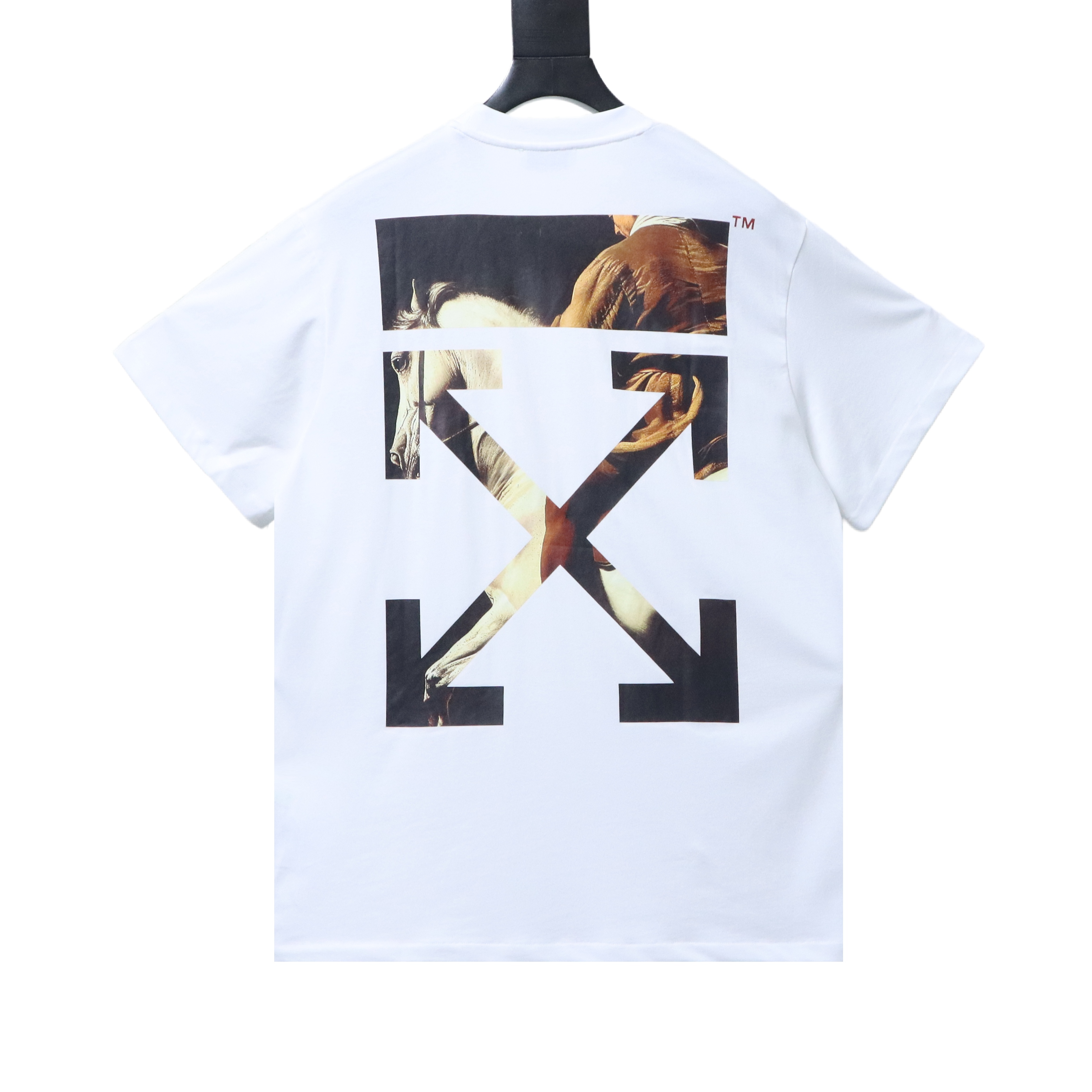 Off-White Horse Portrait Graphic T-Shirt Black H150