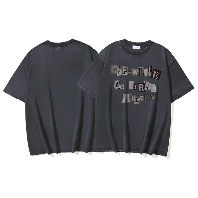 Off-White Letter Graphic Washed Heavyweight T-Shirt 1365 01