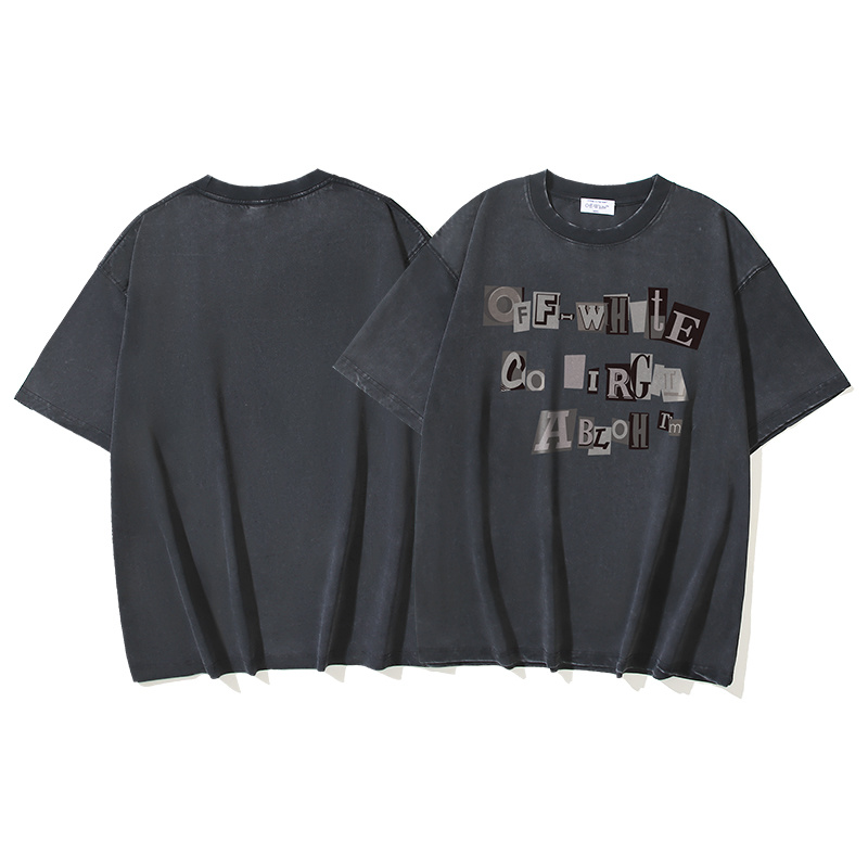 Off-White Letter Graphic Washed Heavyweight T-Shirt H120 1365