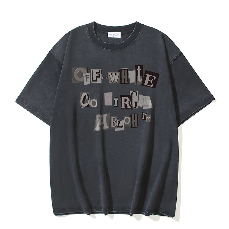 Off-White Letter Graphic Washed Heavyweight T-Shirt H120 1365