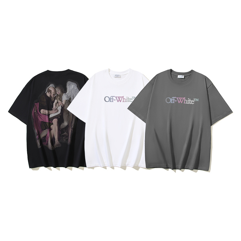 Off-White Matthew Phantom Logo Cracked Angel Heavyweight T-Shirt H110 1147