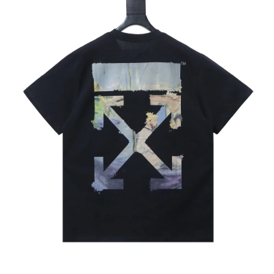Off-White Oil Painting Graphic T-Shirt Black H150 01