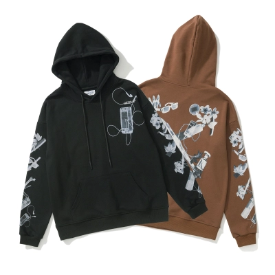 Off-White Oversized Black Brown Graphic   Sweatshirt 878 01