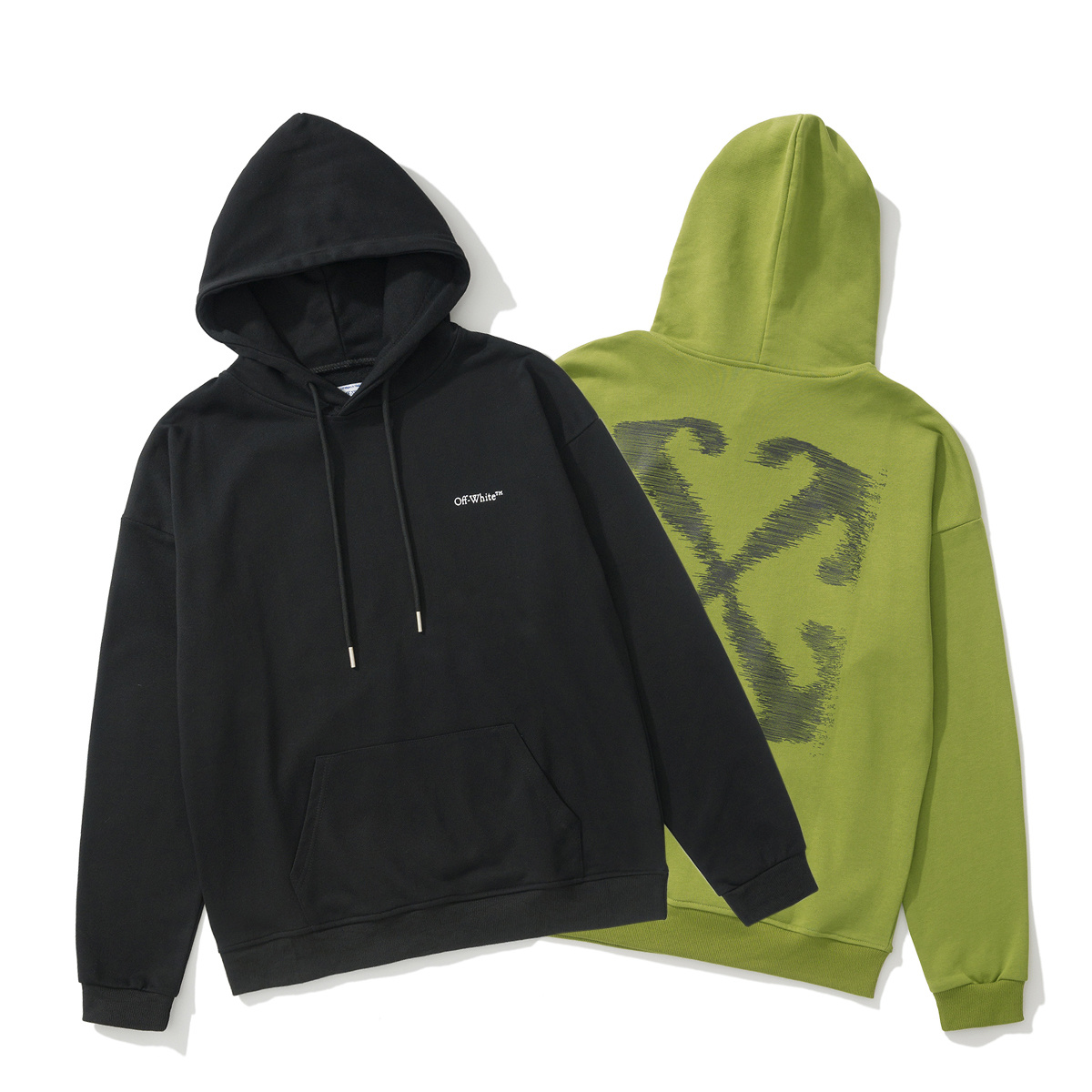 Off-White Oversized Black Green Graphic  Sweatshirt 880