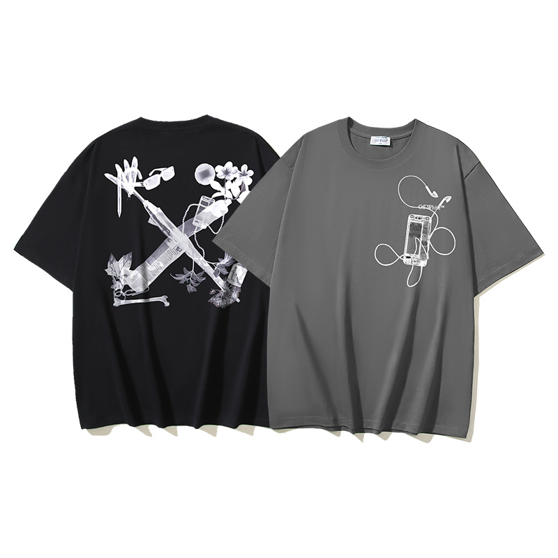 Off-White Phone Floral Earphone Heavyweight T-Shirt H110 1006