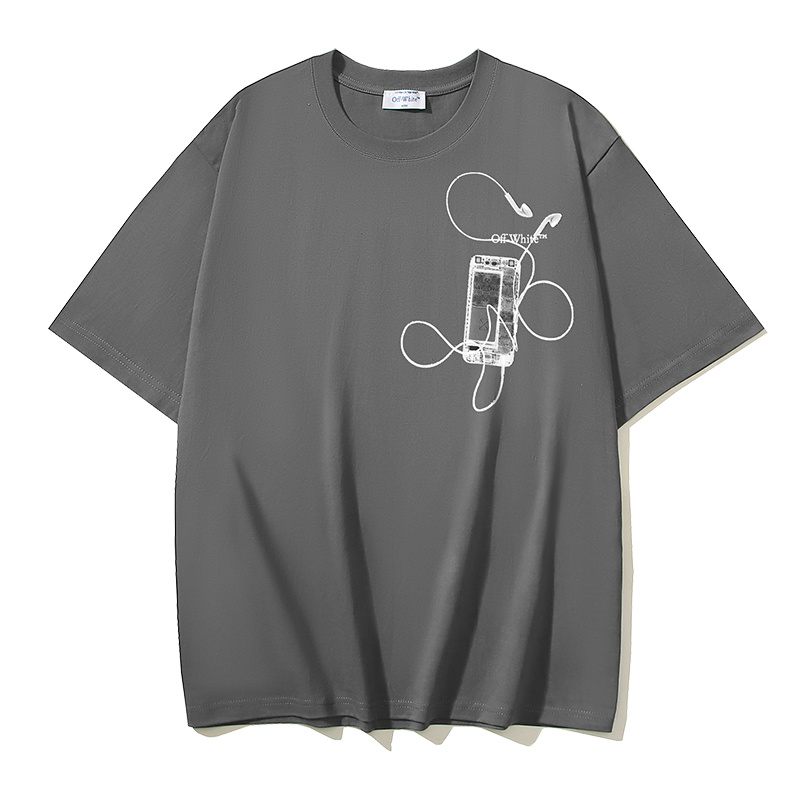 Off-White Phone Floral Earphone Heavyweight T-Shirt H110 1006