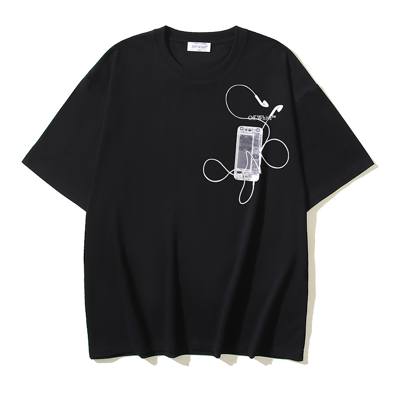 Off-White Phone Floral Earphone Heavyweight T-Shirt H110 1006