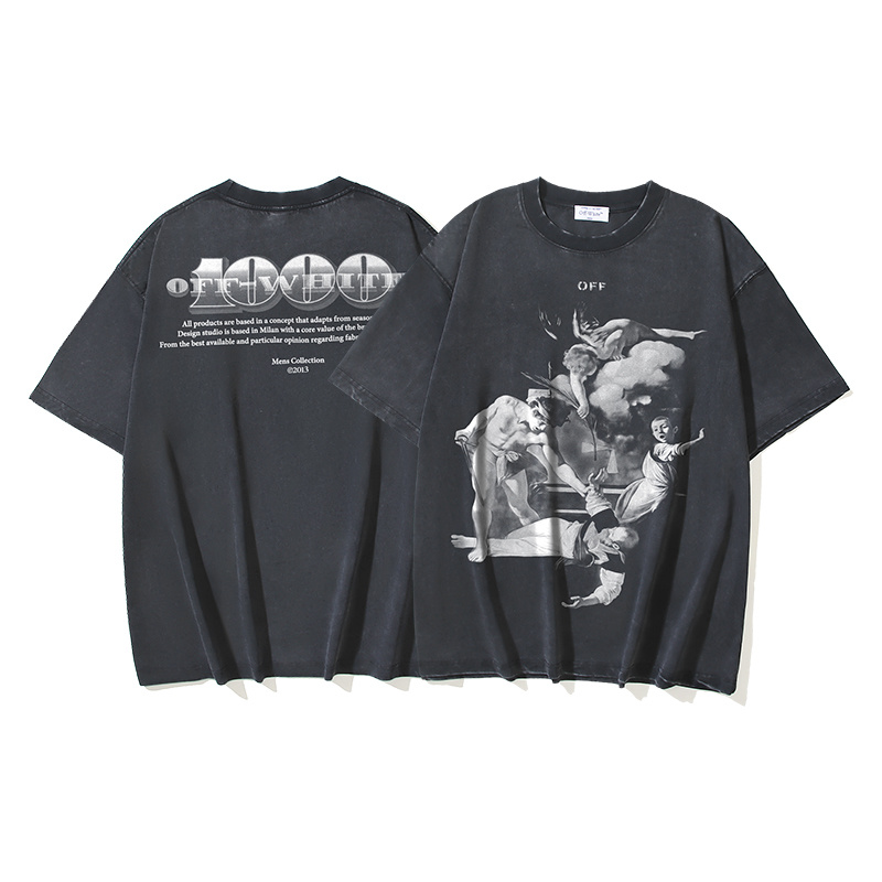 Off-White Portrait Oil Painting 1000 Washed Heavyweight T-Shirt H120 1161