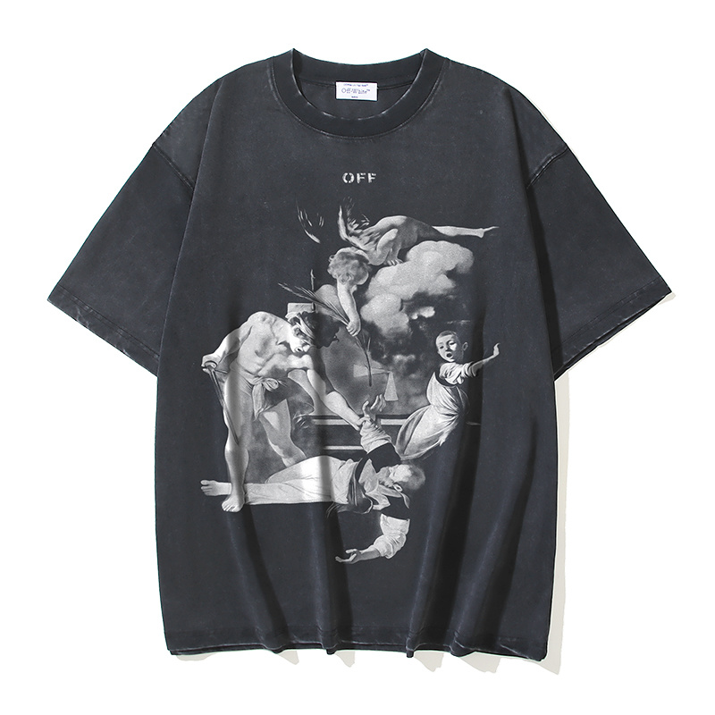 Off-White Portrait Oil Painting 1000 Washed Heavyweight T-Shirt H120 1161