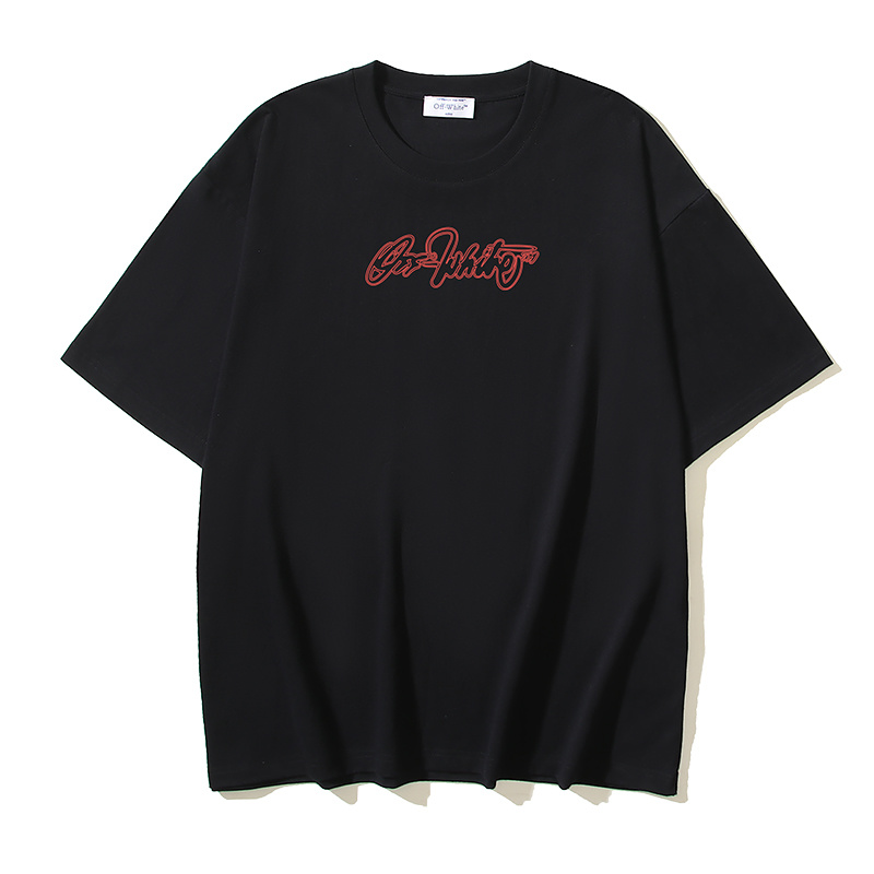 Off-White Script Outline Letter Heavyweight T-Shirt H100 1121