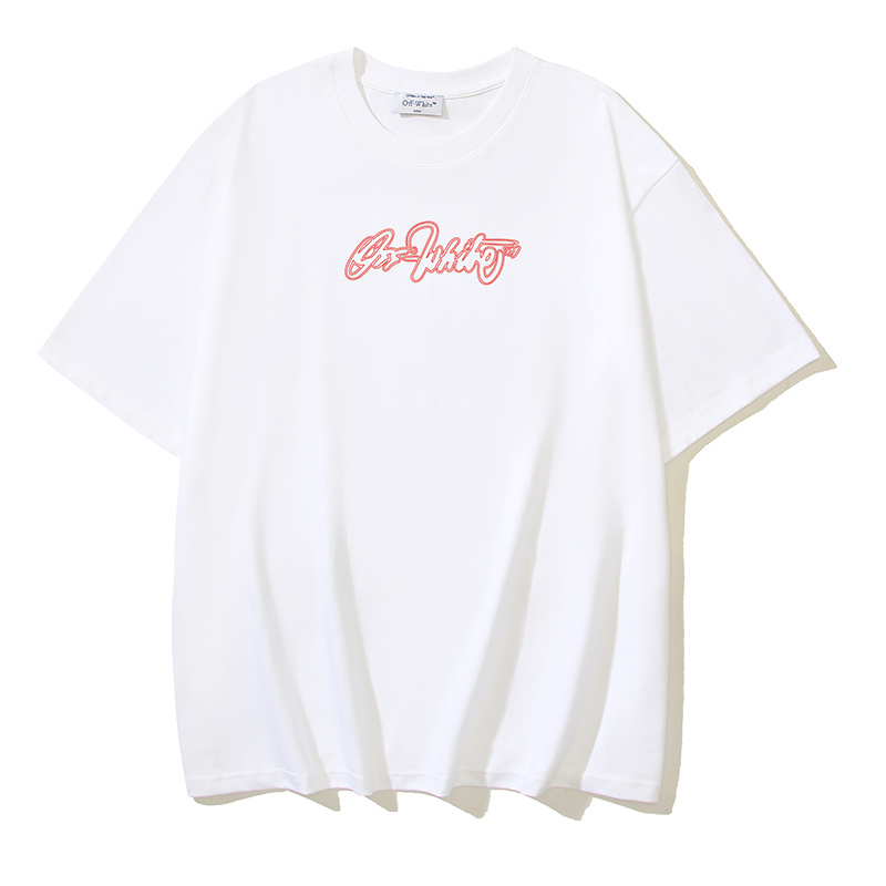Off-White Script Outline Letter Heavyweight T-Shirt H100 1121