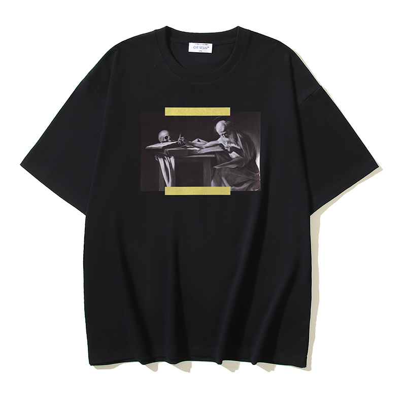 Off-White Skull Oil Painting Heavyweight T-Shirt H100 191
