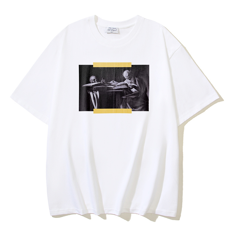 Off-White Skull Oil Painting Heavyweight T-Shirt H100 191