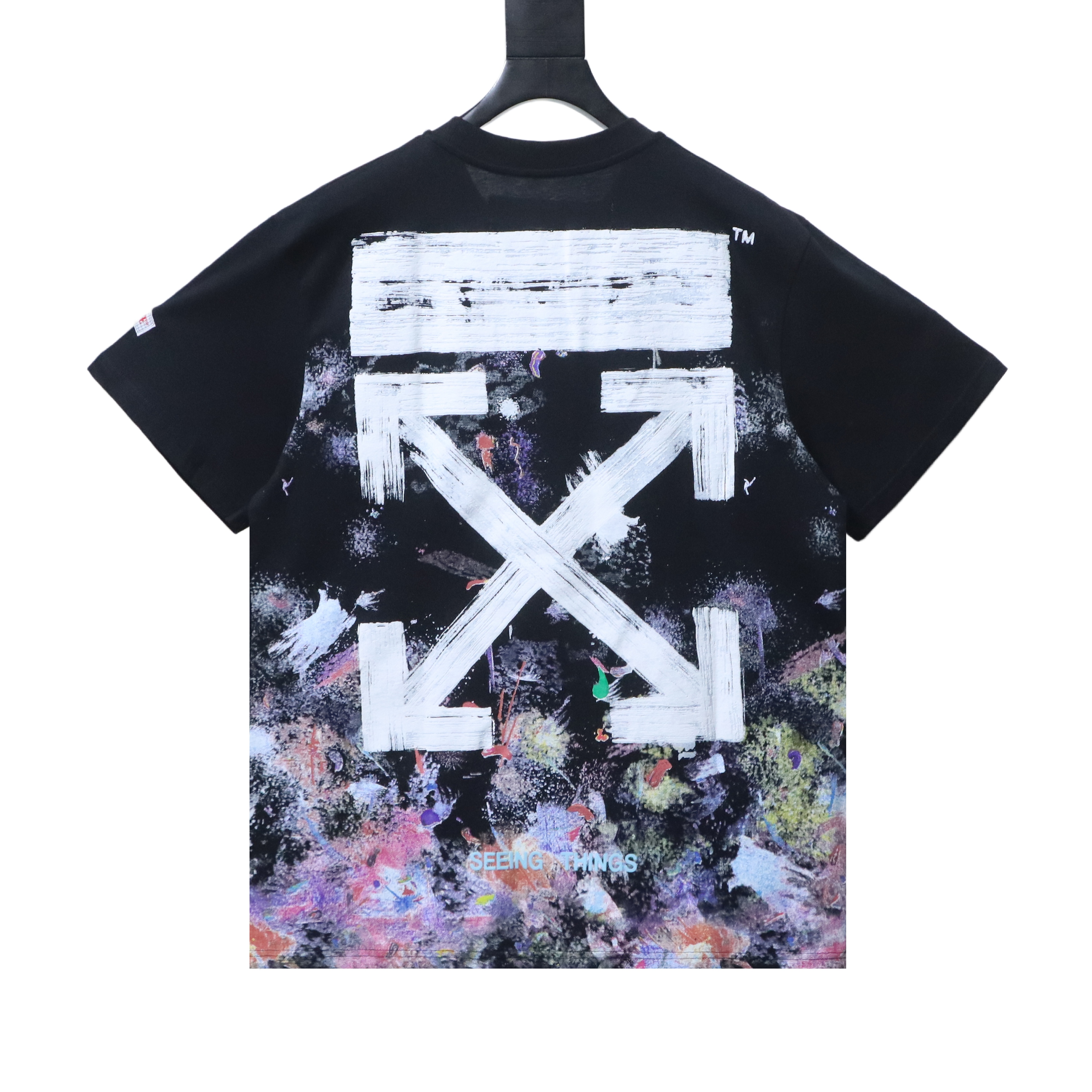 Off-White Starry Firework Ink Splash Arrow T-Shirt 3 H150