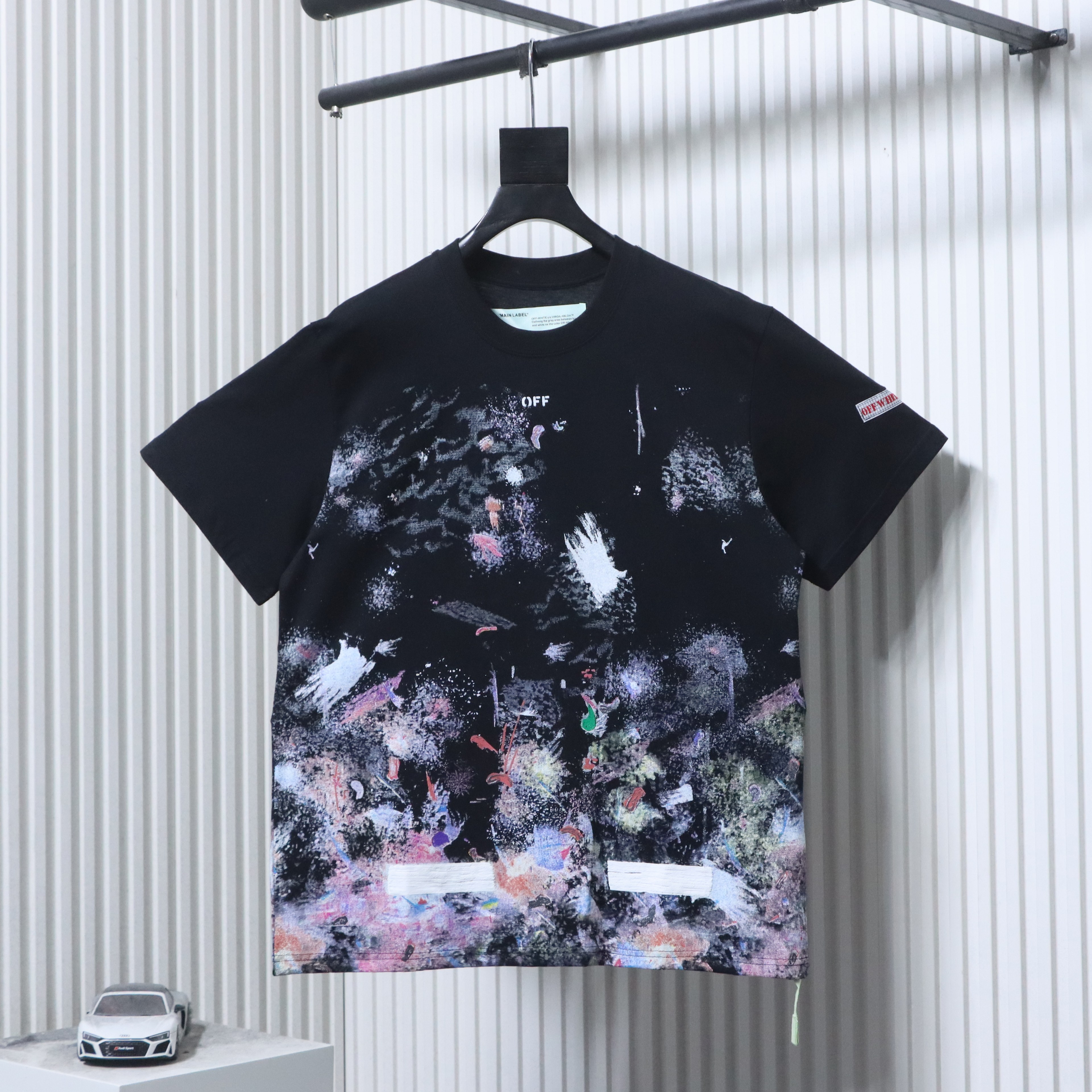 Off-White Starry Firework Ink Splash Arrow T-Shirt 3 H150