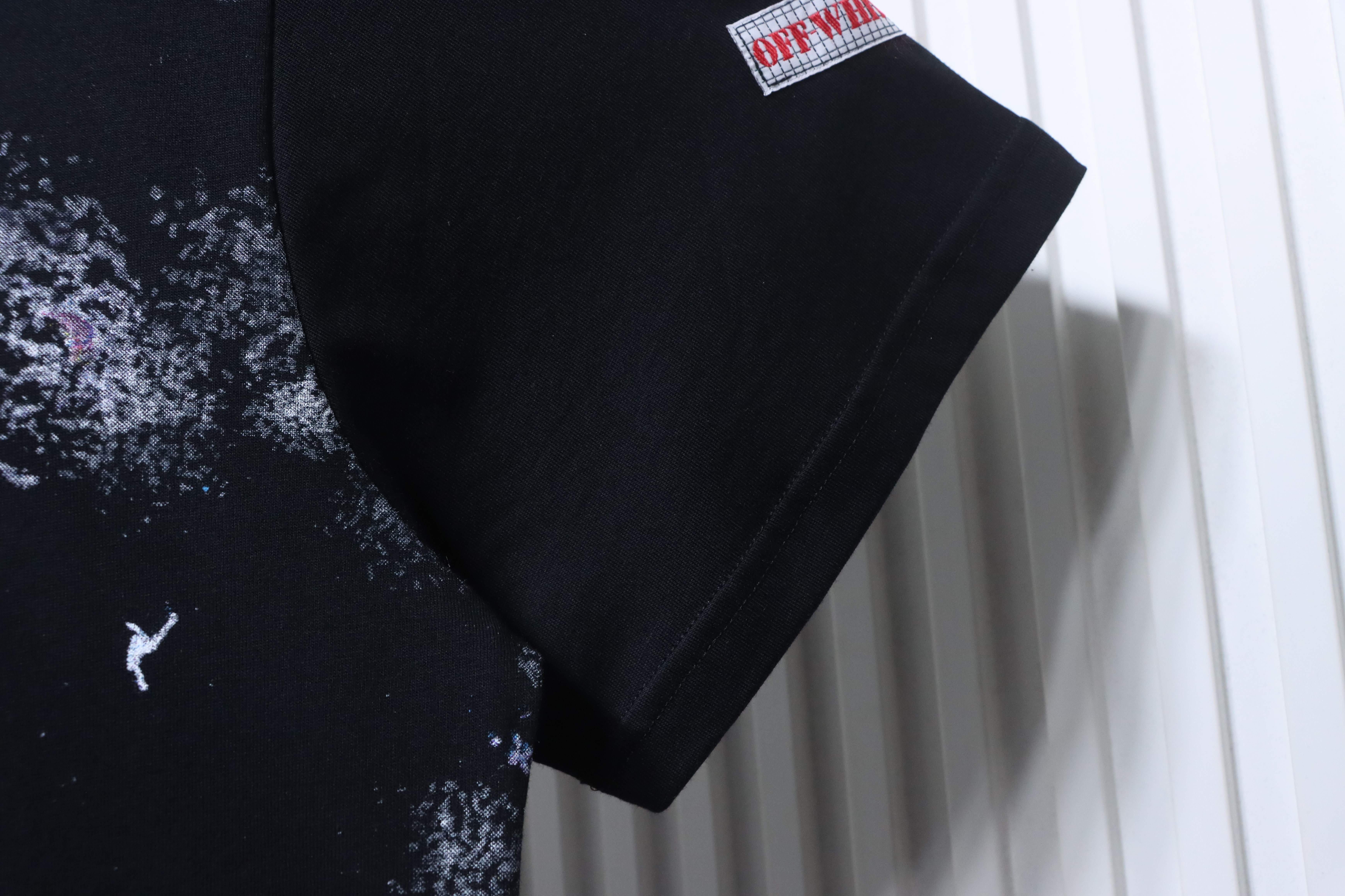 Off-White Starry Firework Ink Splash Arrow T-Shirt 3 H150