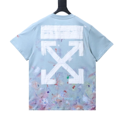 Off-White Starry Firework Ink Splash Arrow T-Shirt Black H150 01