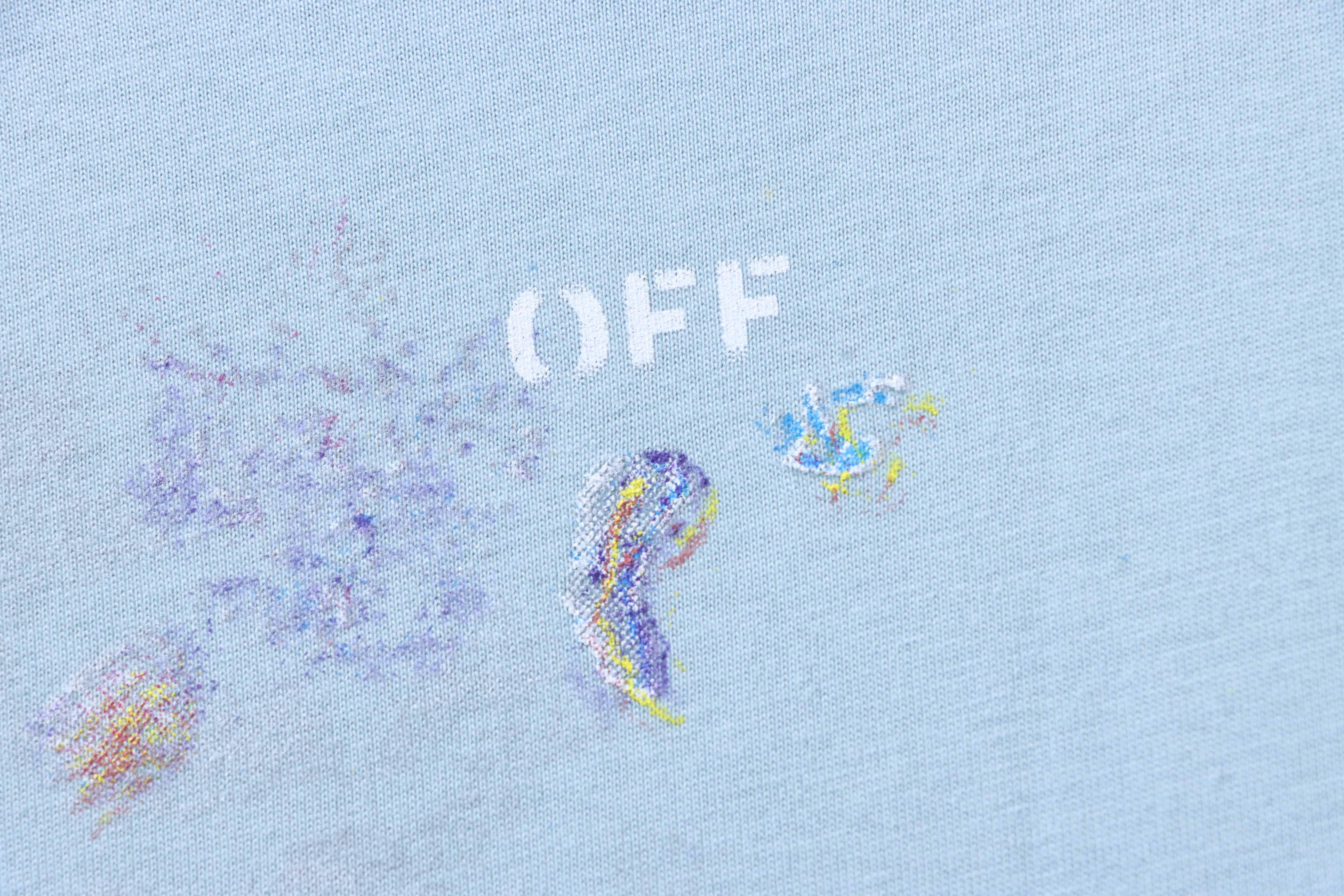 Off-White Starry Firework Ink Splash Arrow T-Shirt Black H150