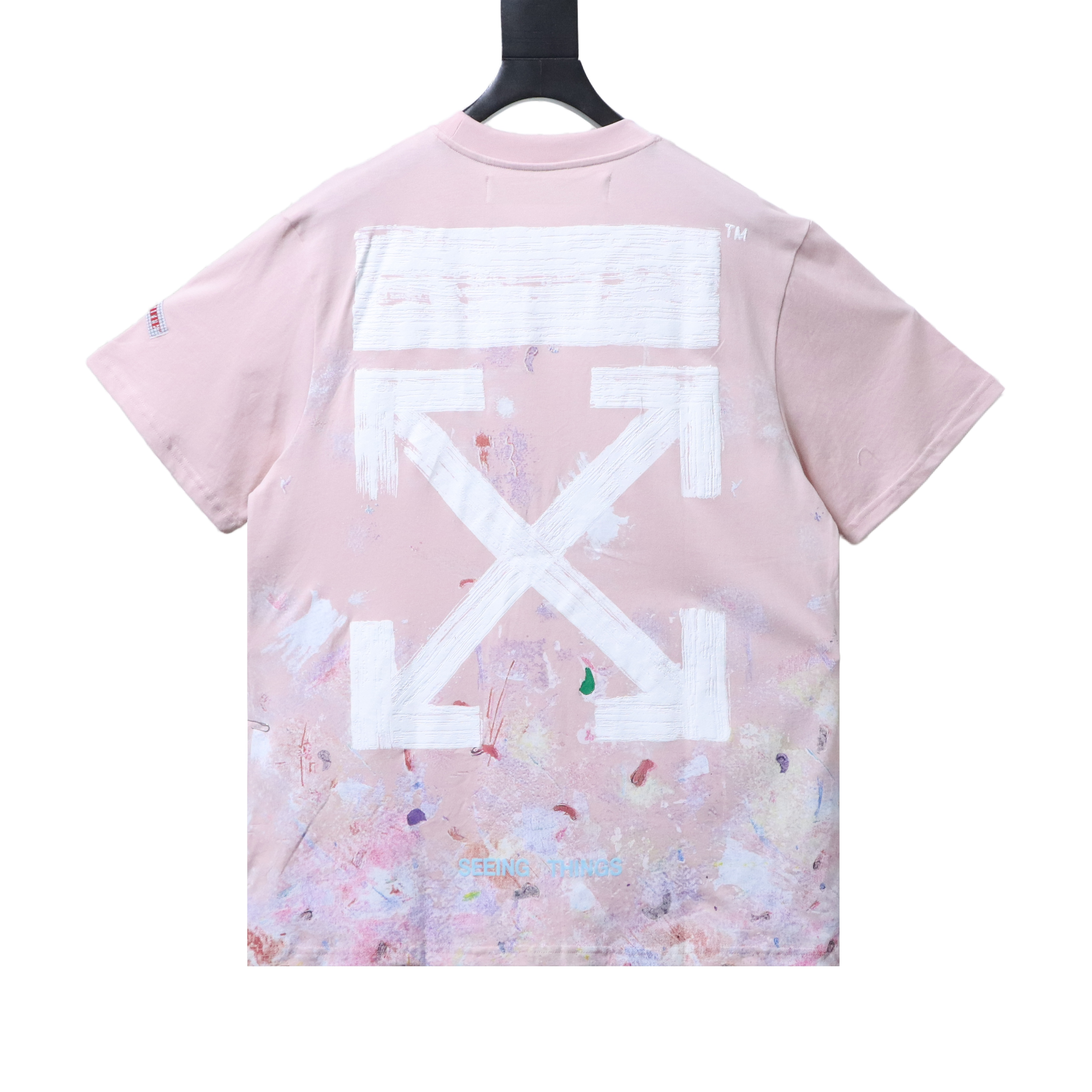 Off-White Starry Firework Ink Splash Arrow T-Shirt White H150