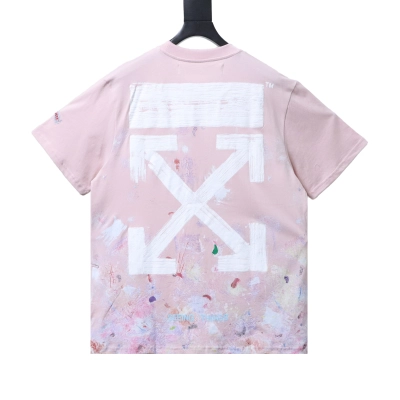Off-White Starry Firework Ink Splash Arrow T-Shirt White H150 01