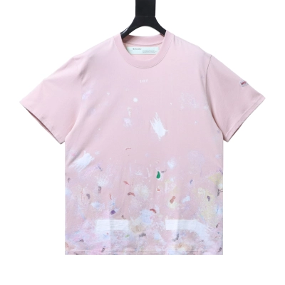 Off-White Starry Firework Ink Splash Arrow T-Shirt White H150 02