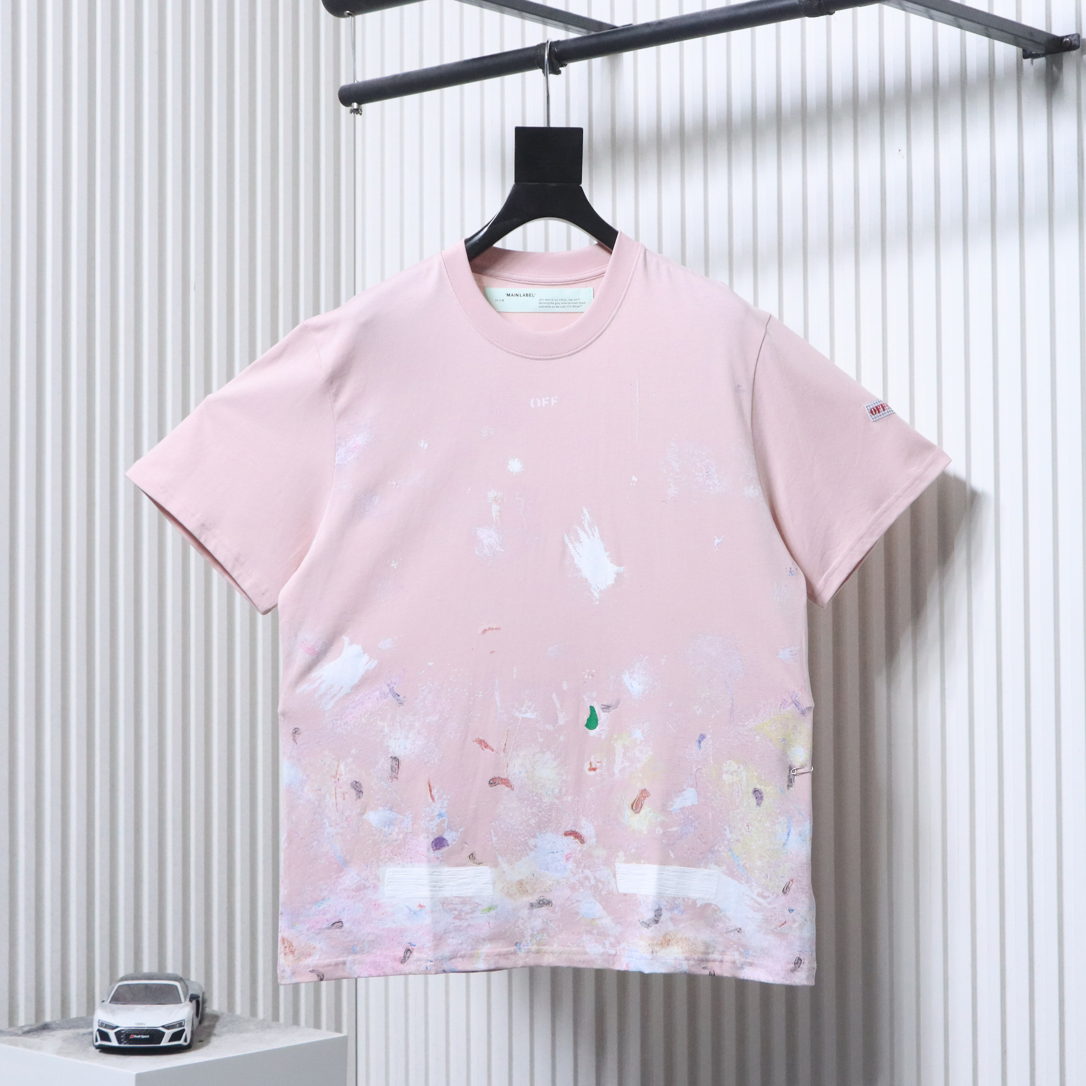 Off-White Starry Firework Ink Splash Arrow T-Shirt White H150