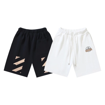 Off-White Tape Diagonal Stripe Heavyweight Shorts 1019 01