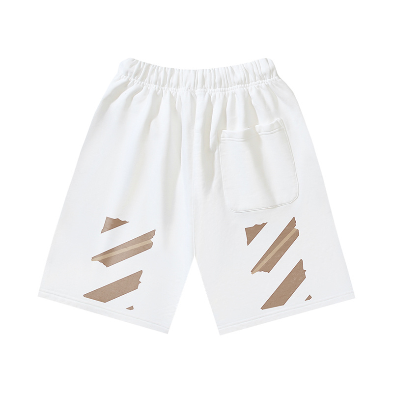 Off-White Tape Diagonal Stripe Heavyweight Shorts 1019