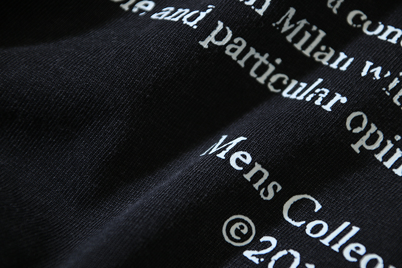 Off-White Watercolor Religious Oil Painting Letter Washed Heavyweight T-Shirt Black H120 1158