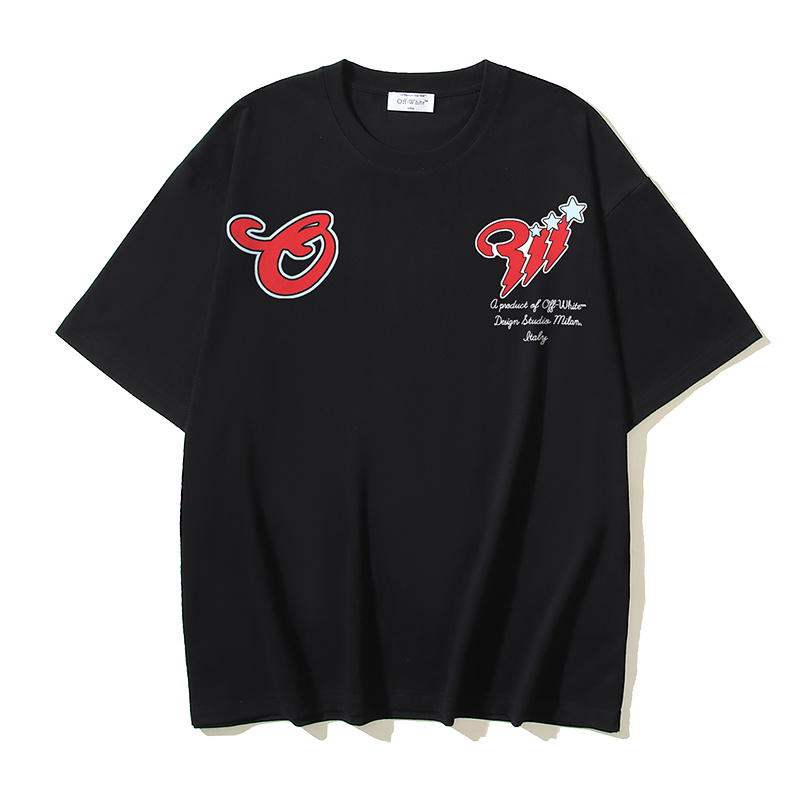 Off-White Wizard Bull Head Cartoon Heavyweight T-Shirt H110 1094