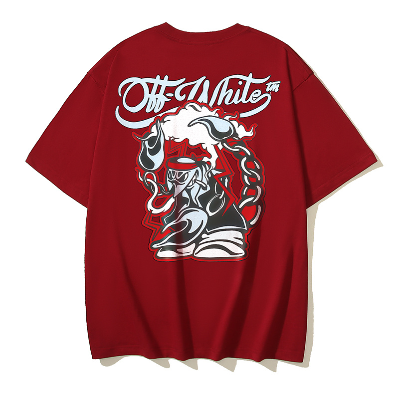 Off-White Wizard Bull Head Cartoon Heavyweight T-Shirt H110 1094