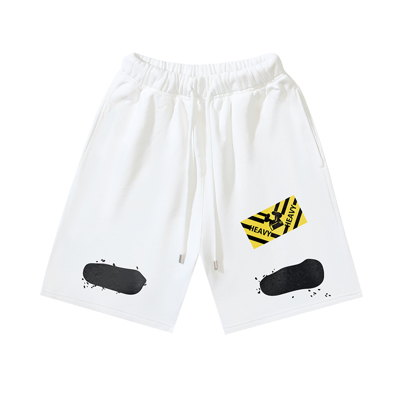 Off-White Yellow Label Stripe Heavyweight Shorts 1209