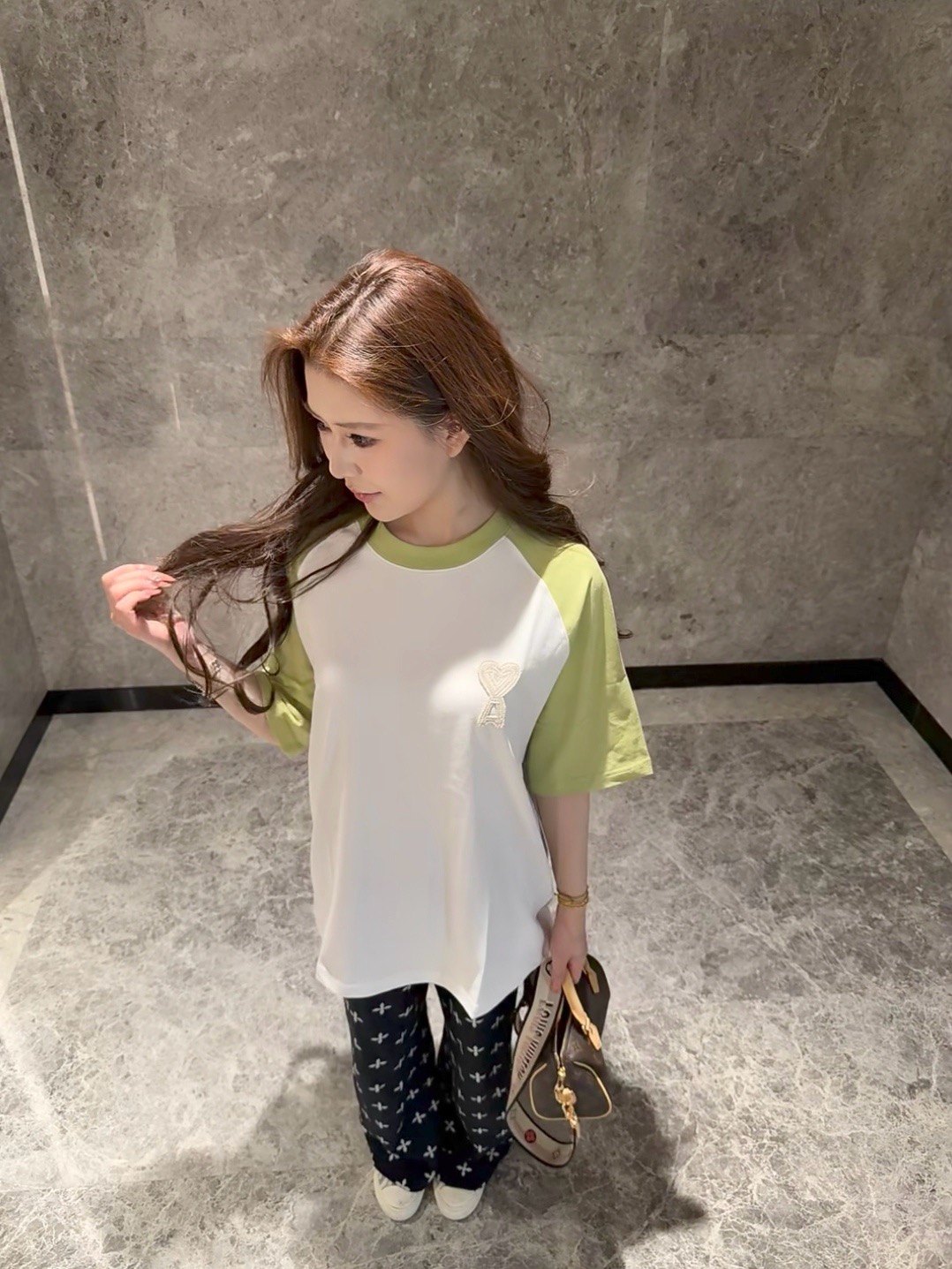 Amiri 26SS Colorblock Raglan Green T-Shirt h150