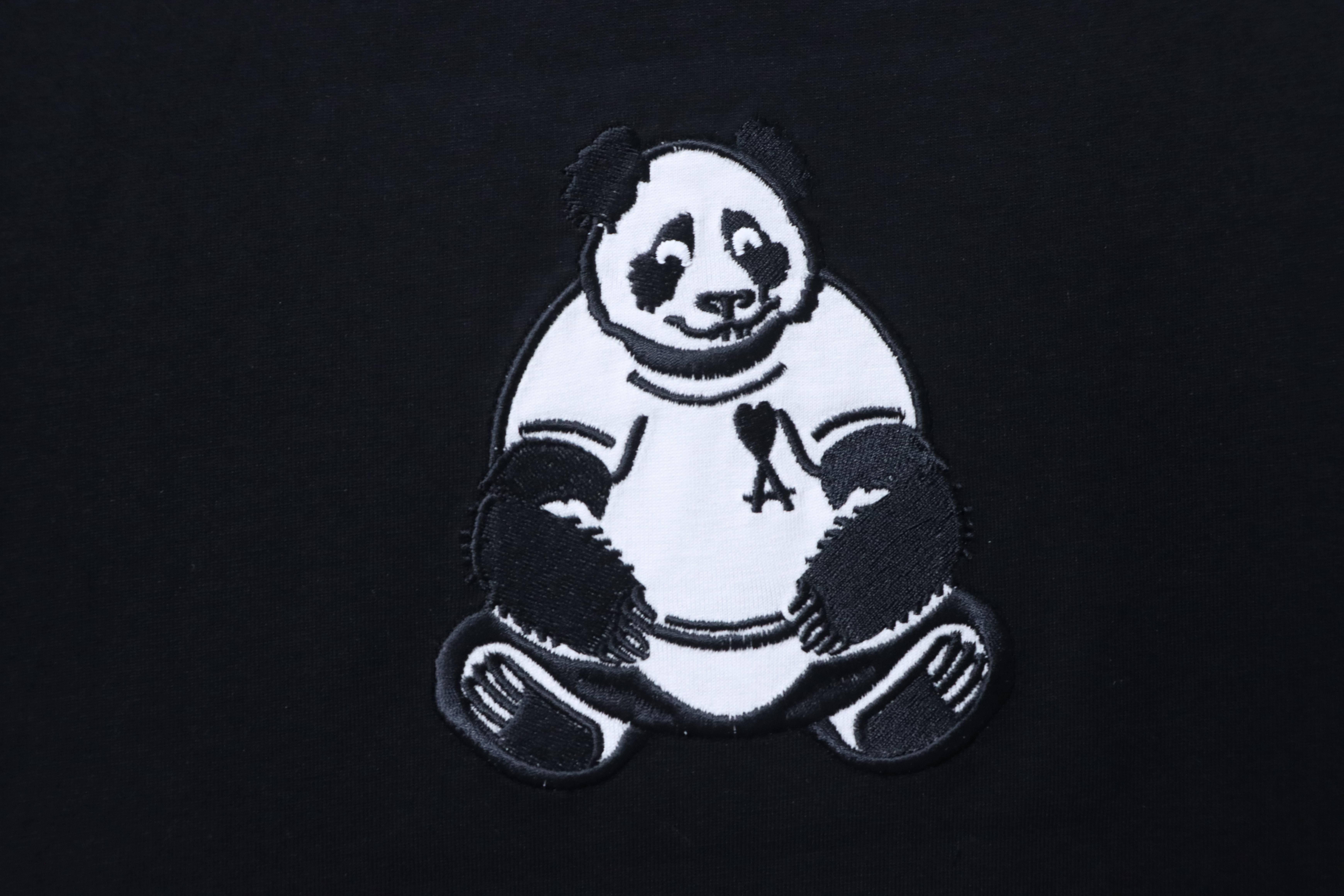 Amiri 26SS Panda Embroidered Black T-Shirt h140