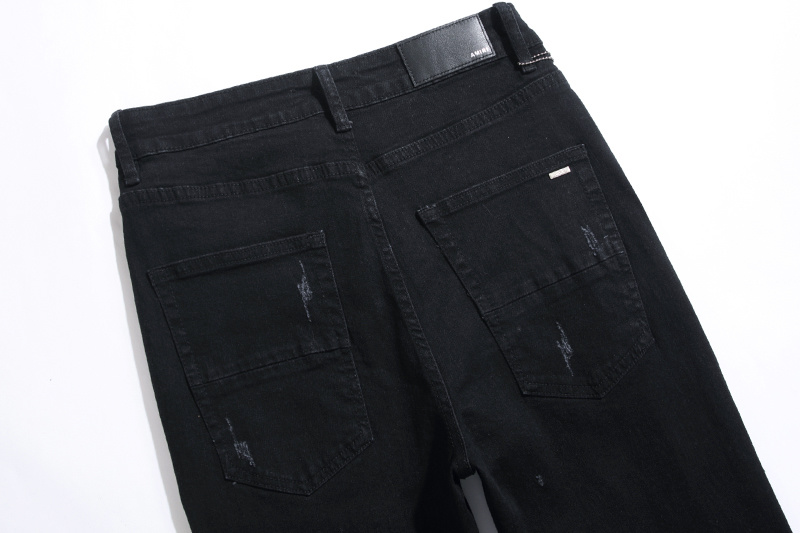 Amiri Blue Knee Distressed Black Jeans H200 AM302