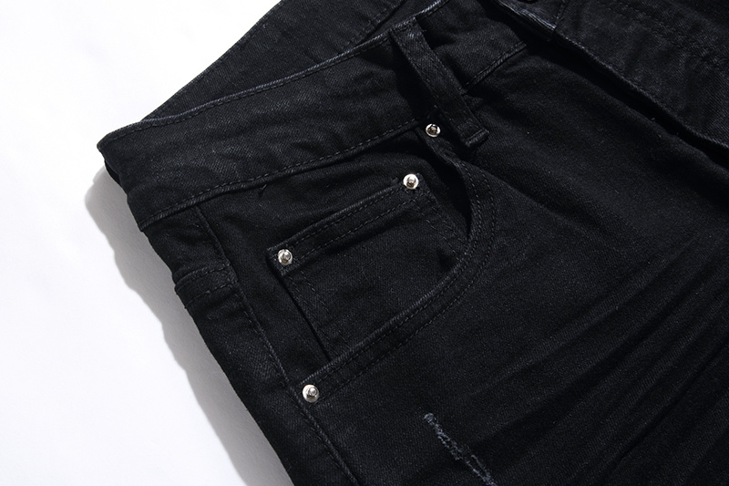 Amiri Blue Knee Distressed Black Jeans H200 AM302