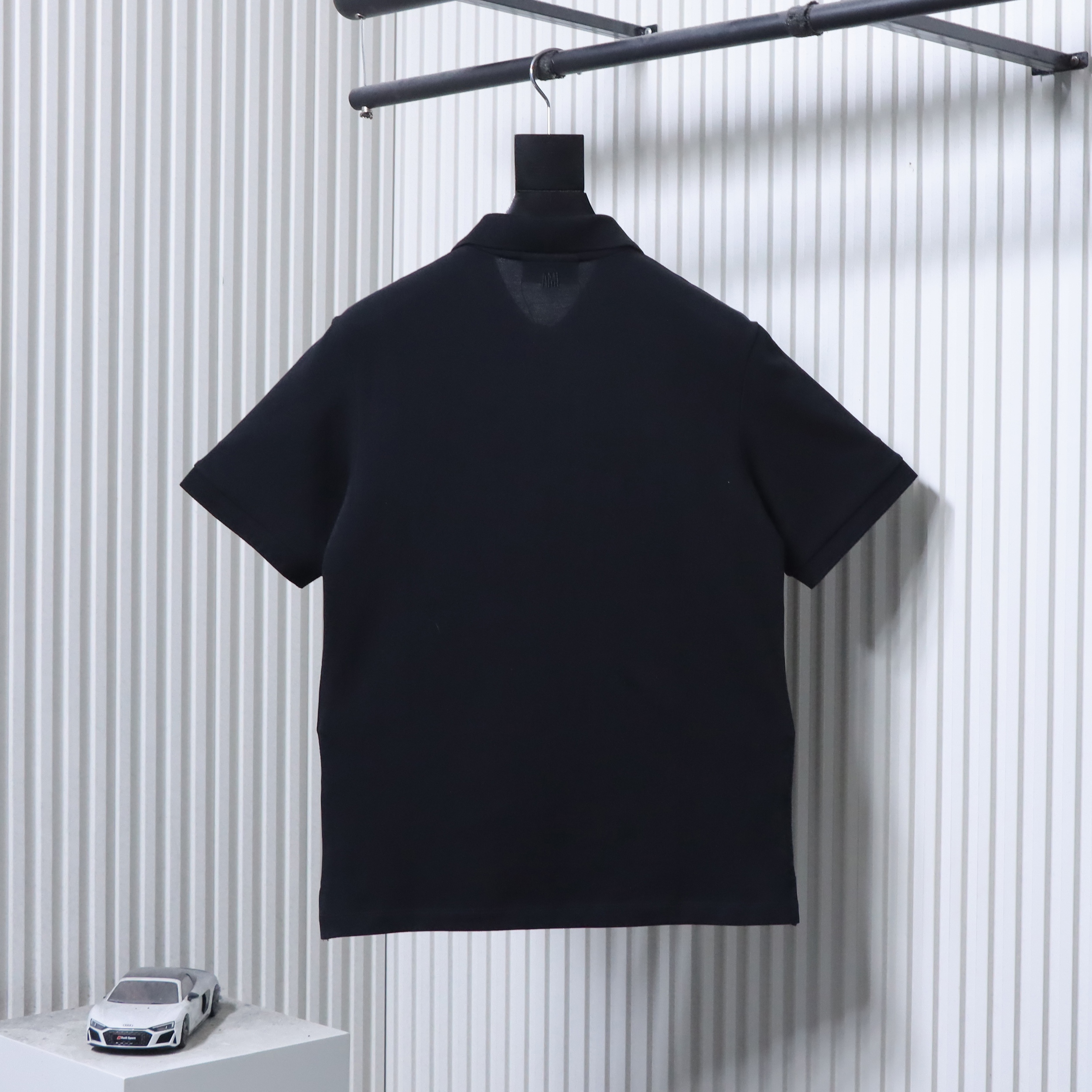 Amiri Classic Heart Embroidered Black Polo Shirt h170