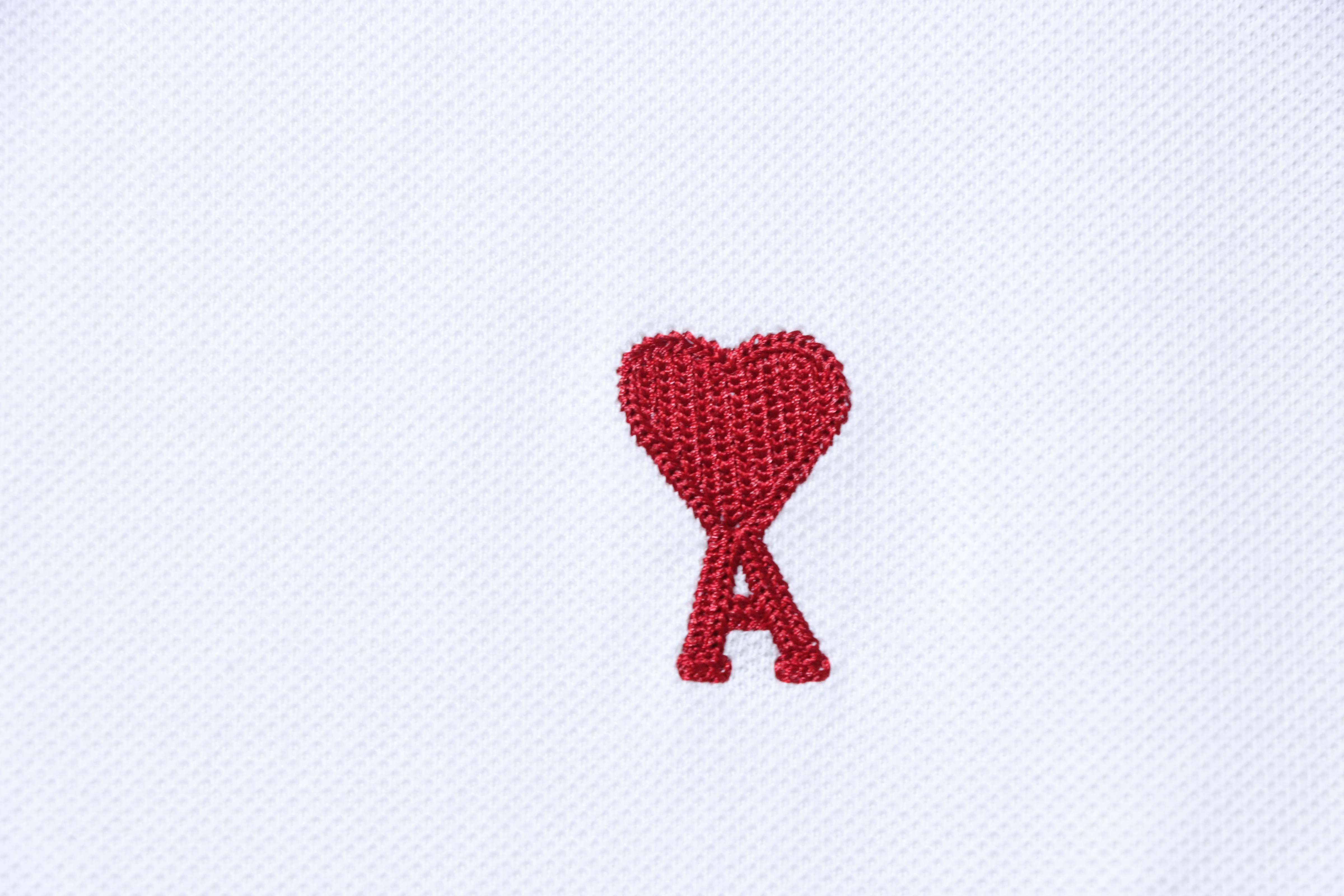 Amiri Classic Heart Embroidered White Polo Shirt h170