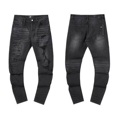 Amiri Distressed Slim Fit Gray Jeans H200 AM325 01