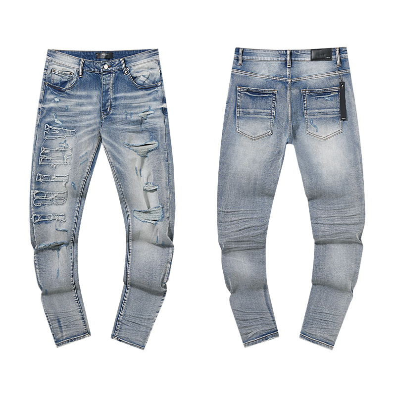 Amiri Distressed Slim Fit Light Blue Jeans H200 AM323