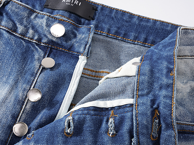 Amiri Distressed Slim Fit Light Blue Jeans H200 AM323