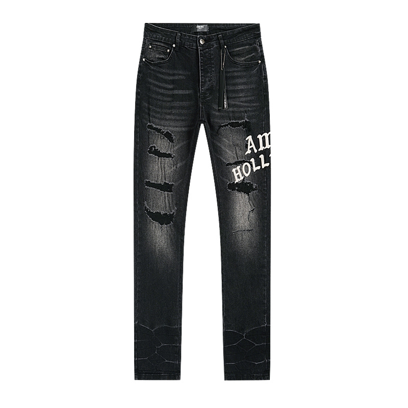 Amiri Hollywood Logo Black Jeans H200 AM348