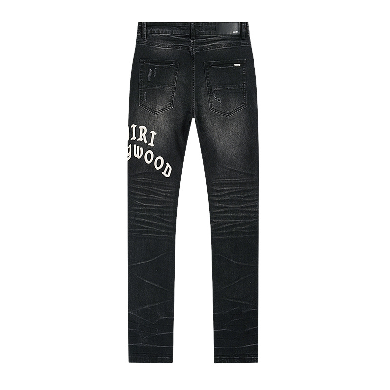 Amiri Hollywood Logo Black Jeans H200 AM348
