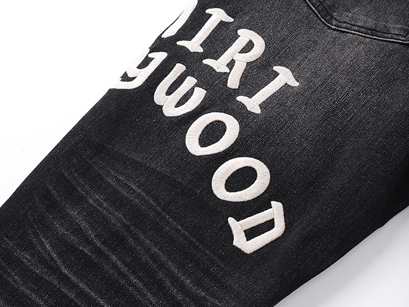 Amiri Hollywood Logo Black Jeans H200 AM348