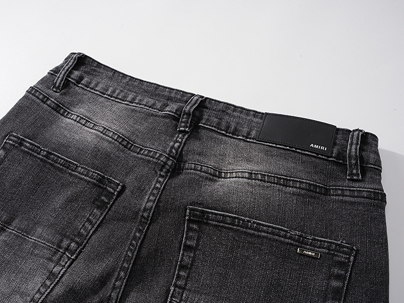 Amiri Knee Patch Distressed Black Jeans H200 AM328