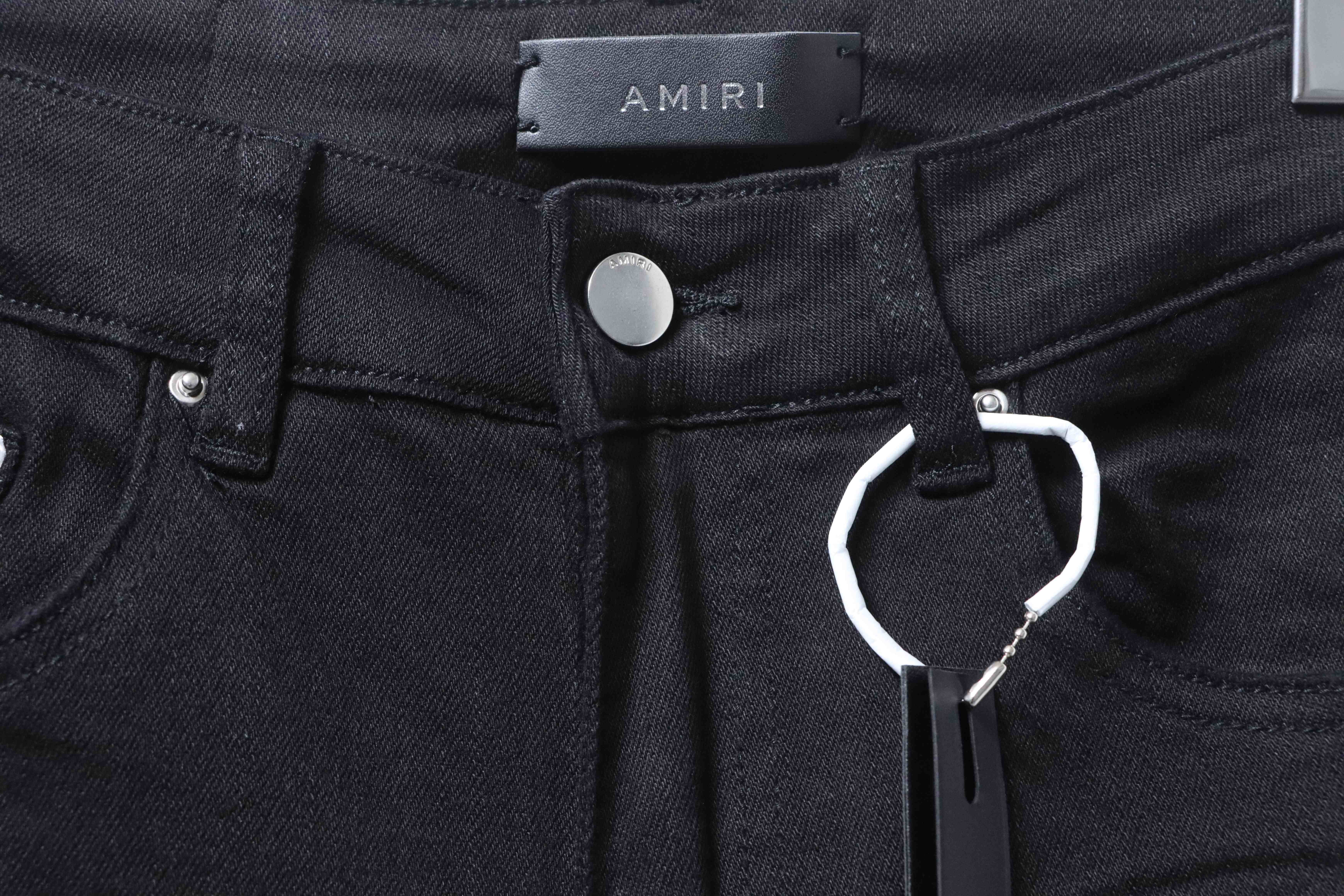 Amiri Knife Cut Distressed Jeans Black H200 AM601